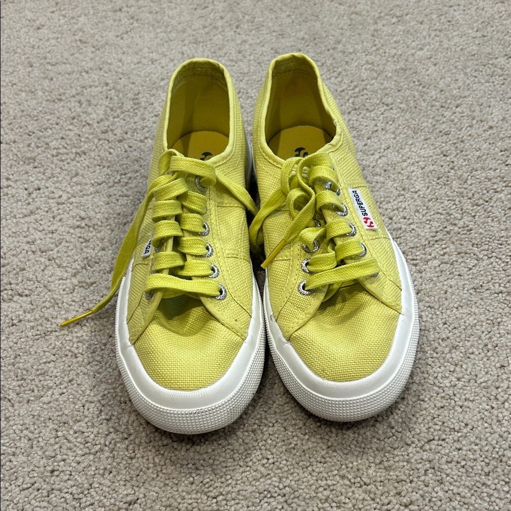 Superga Lemon Lime Canvas Sneakers